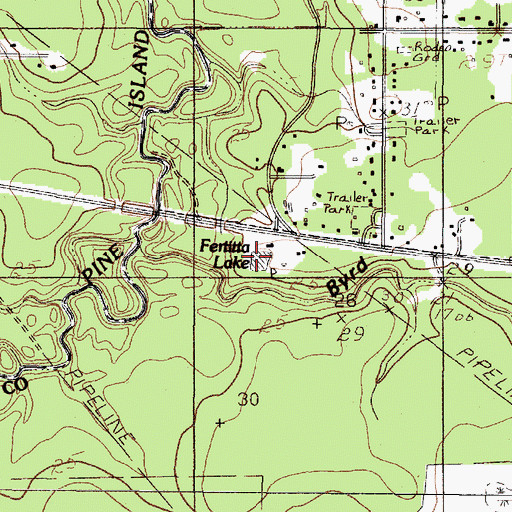 Topographic Map of Fertitta Lake, TX