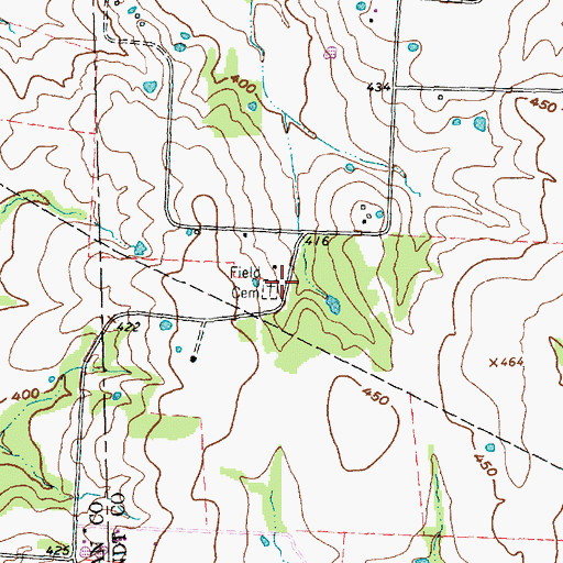 Topographic Map of Field Cemetery, TX
