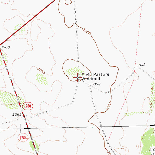 Topographic Map of Field Pasture Windmill, TX