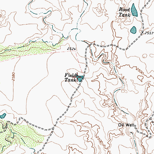 Topographic Map of Field Tank, TX