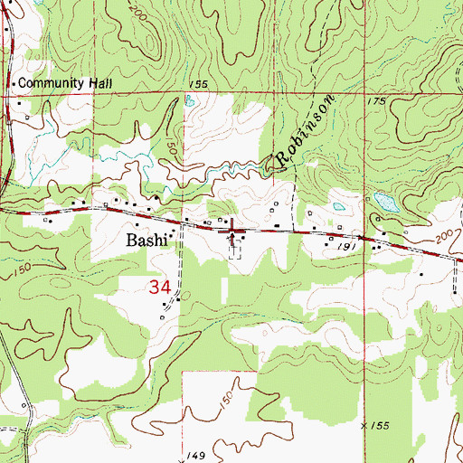 Topographic Map of Bashi Academy, AL