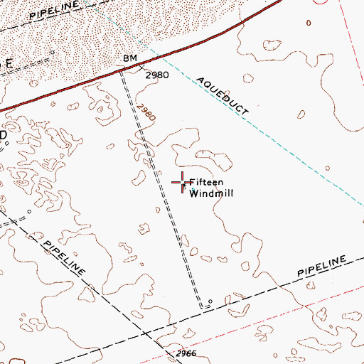 Topographic Map of Fifteen Windmill, TX
