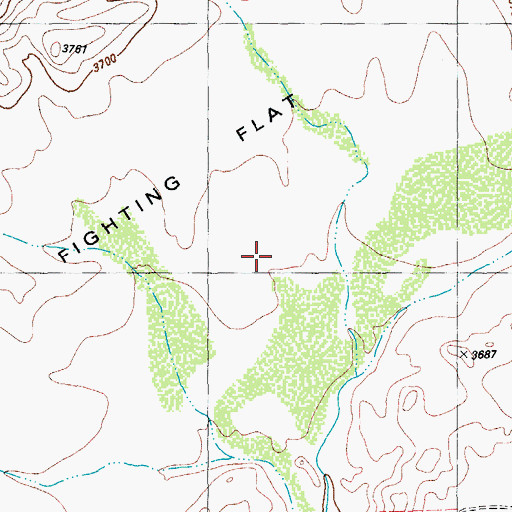 Topographic Map of Fighting Flat, TX