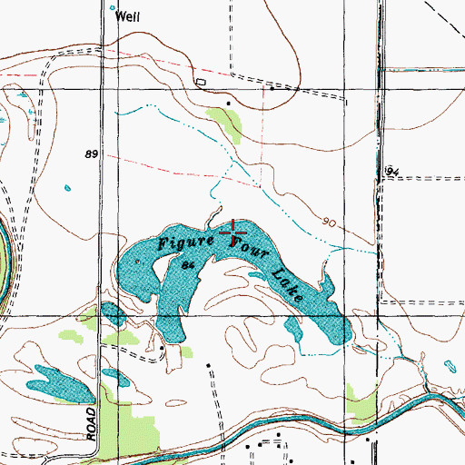 Topographic Map of Figure Four Lake, TX