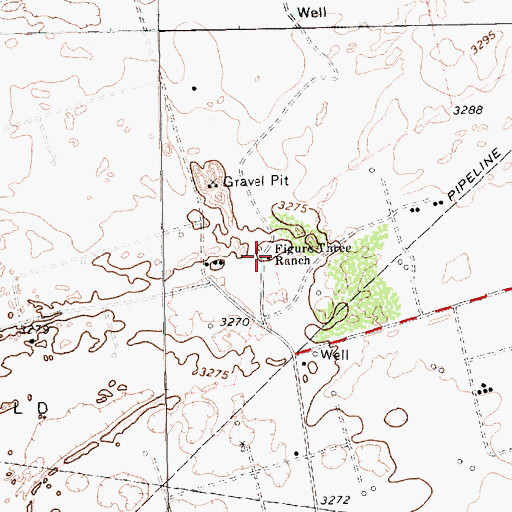 Topographic Map of Figure Three Ranch, TX