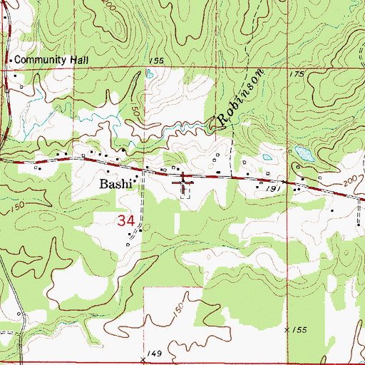 Topographic Map of Bashi United Methodist Church, AL