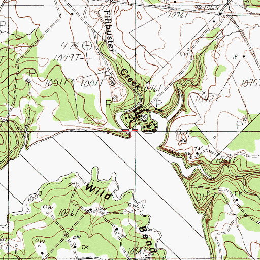 Topographic Map of Filibuster Creek, TX