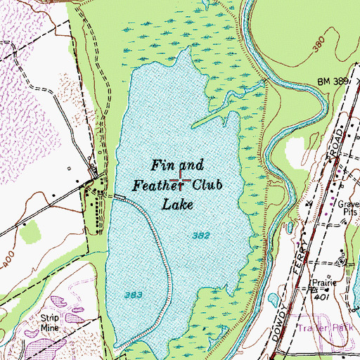 Topographic Map of Fin and Feather Club Lake, TX