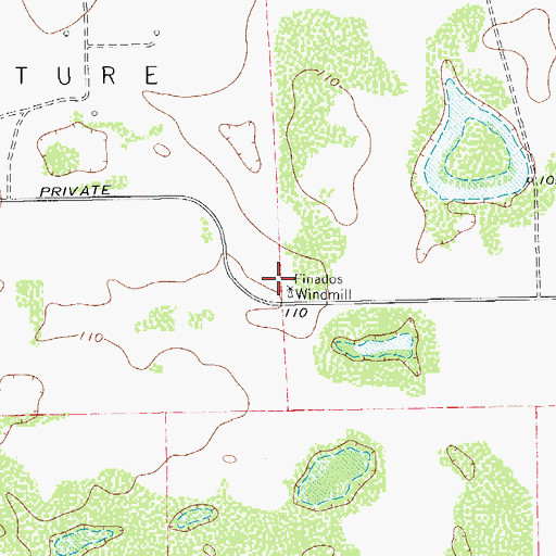 Topographic Map of Finados Windmill, TX