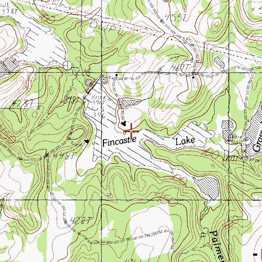 Topographic Map of Fincastle Lake, TX