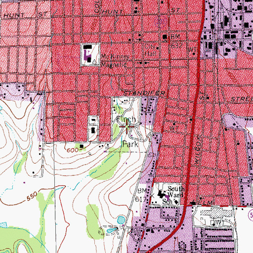 Topographic Map of Finch Park, TX