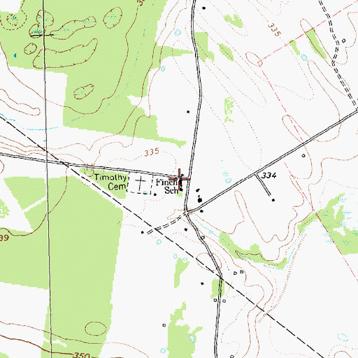 Topographic Map of Finch School, TX