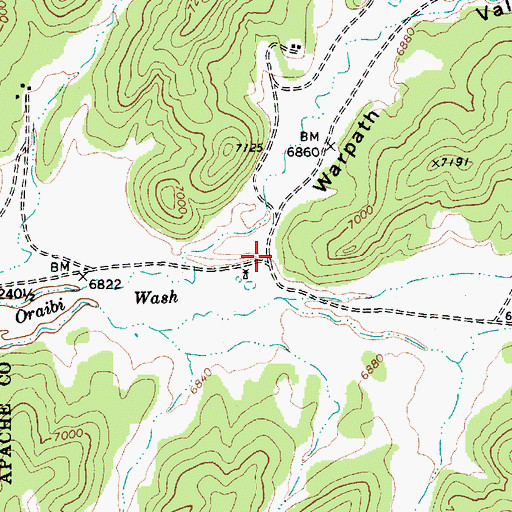 Topographic Map of Warpath Valley, AZ