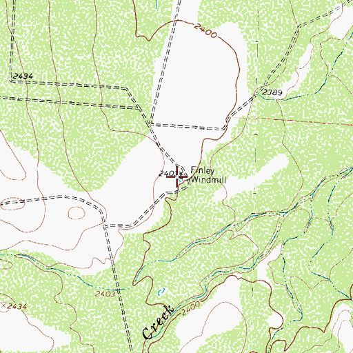 Topographic Map of Finley Windmill, TX