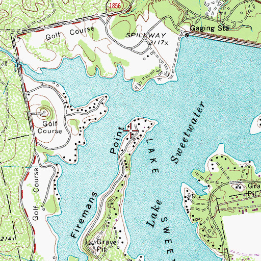 Topographic Map of Firemans Point, TX