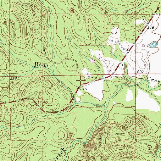 Topographic Map of Bear Creek Hunting Club, AL