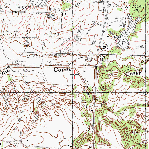 Topographic Map of First Caney Creek, TX