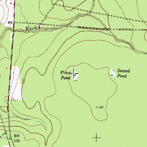Topographic Map of First Pond, TX