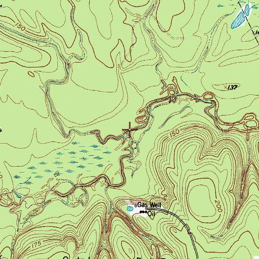 Topographic Map of Fish Creek, TX