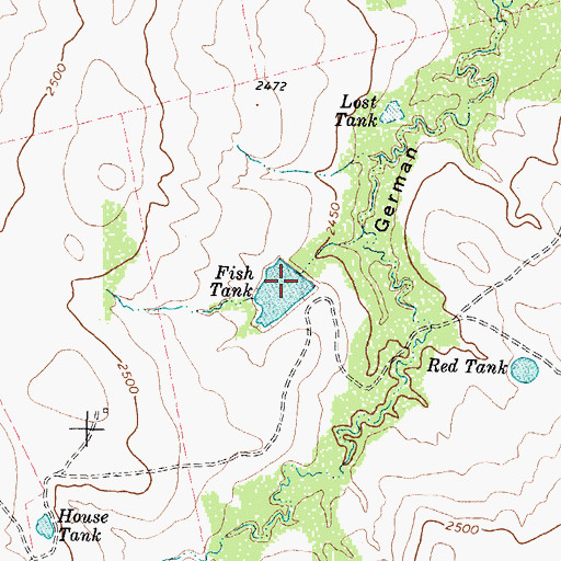 Topographic Map of Fish Tank, TX