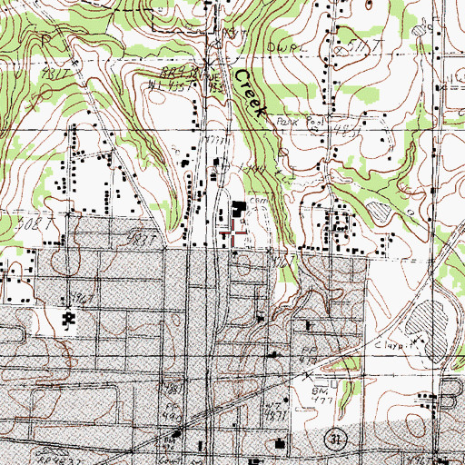 Topographic Map of Fisher School, TX