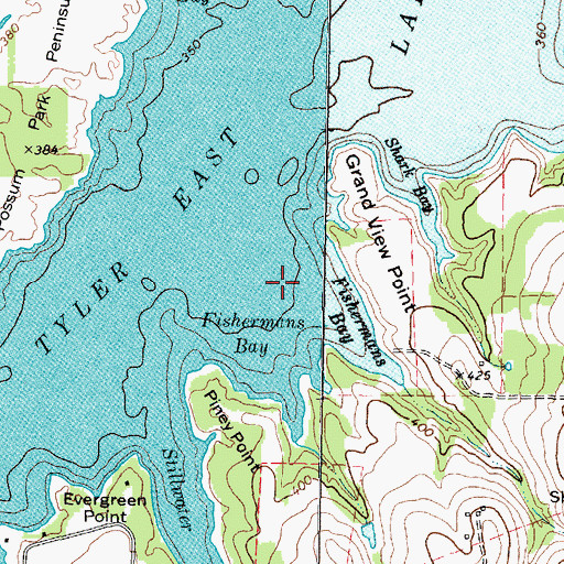Topographic Map of Fishermans Bay, TX