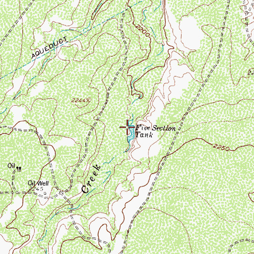 Topographic Map of Five Section Tank, TX