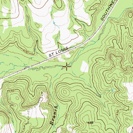 Topographic Map of Fivemile Branch, TX