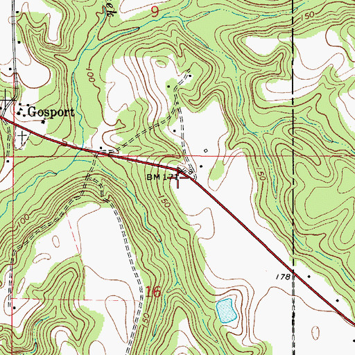 Topographic Map of Brewers Store (historical), AL
