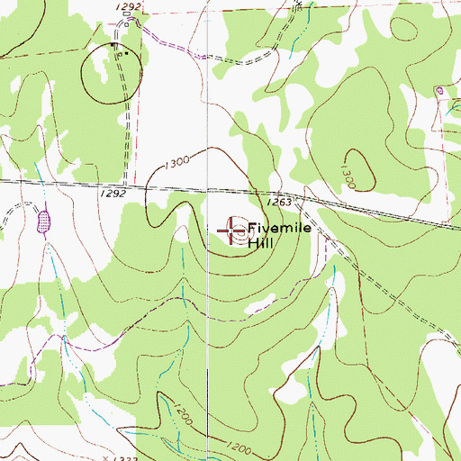 Topographic Map of Fivemile Hill, TX