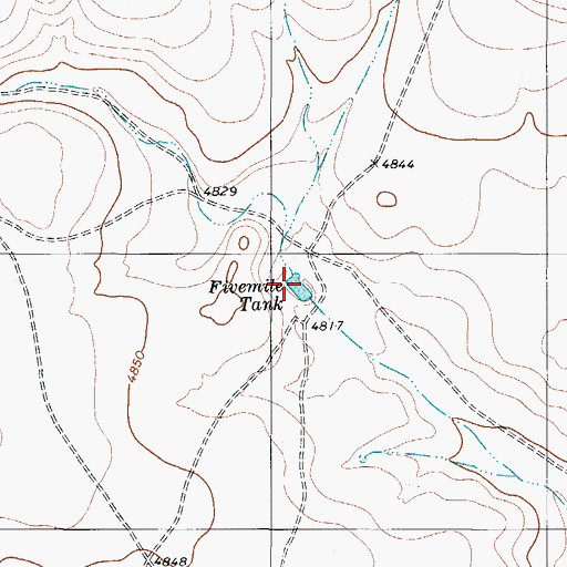 Topographic Map of Fivemile Tank, TX