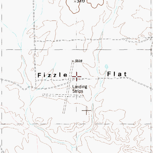 Topographic Map of Fizzle Flat, TX