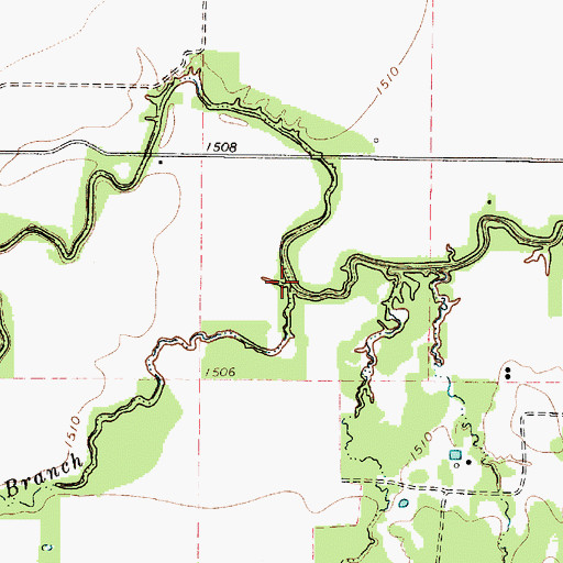 Topographic Map of Flag Branch, TX