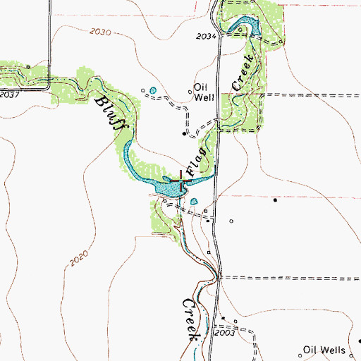 Topographic Map of Flag Creek, TX