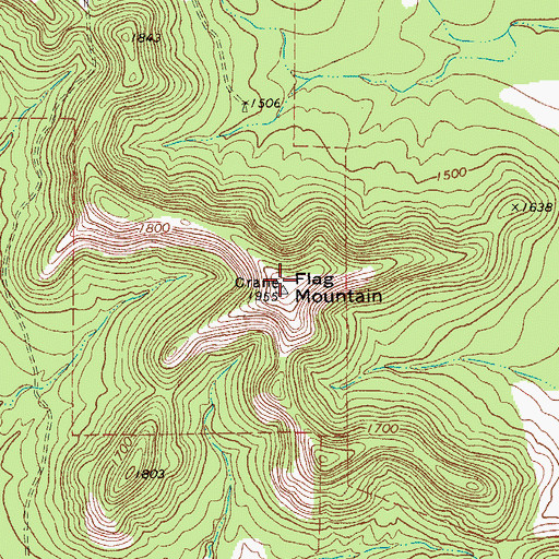 Topographic Map of Flag Mountain, TX