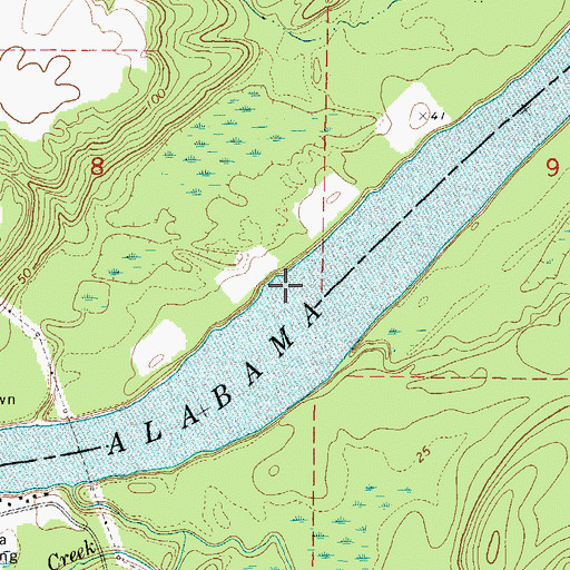 Topographic Map of California Bar, AL