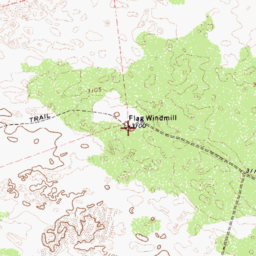 Topographic Map of Flag Windmill, TX