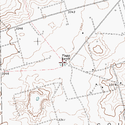Topographic Map of Flagg Ranch, TX
