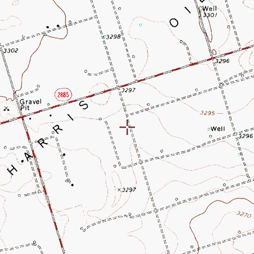 Topographic Map of Flanagan Harris Oil Field, TX