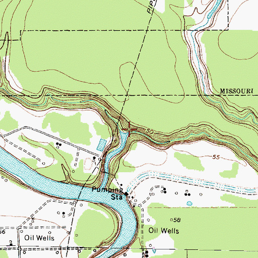 Topographic Map of Flat Bank Creek, TX
