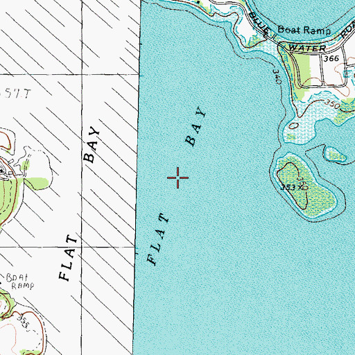 Topographic Map of Flat Bay, TX