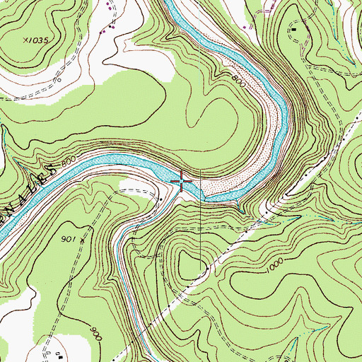 Topographic Map of Flat Creek, TX