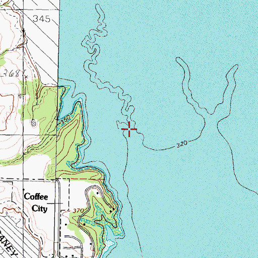 Topographic Map of Flat Creek, TX