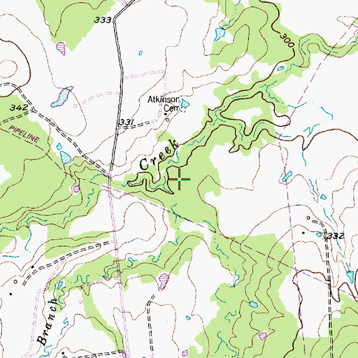 Topographic Map of Flat Rock Creek, TX