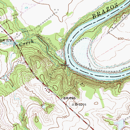 Topographic Map of Flat Rock Creek, TX