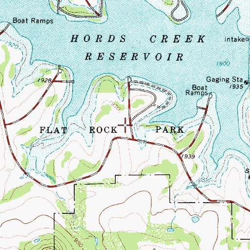 Topographic Map of Flat Rock Park, TX