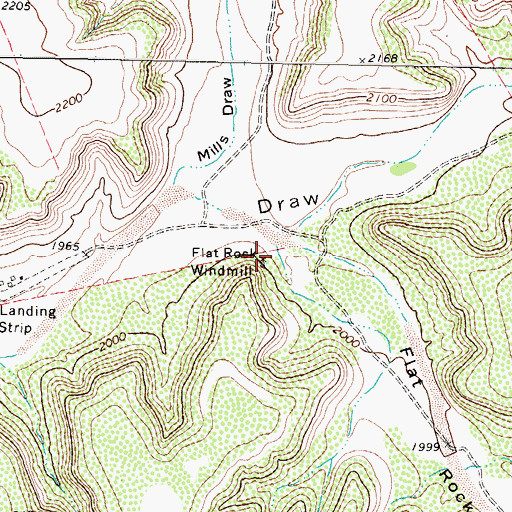 Topographic Map of Flat Rock Windmill, TX