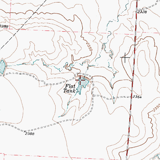 Topographic Map of Flat Tank, TX