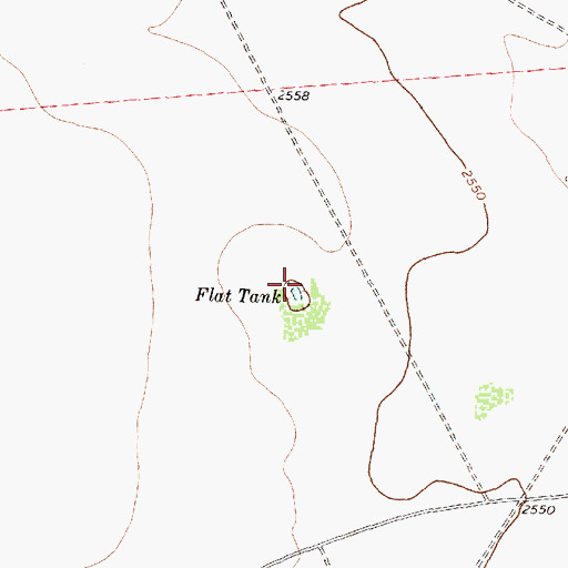 Topographic Map of Flat Tank, TX