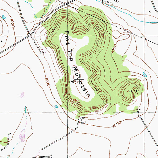 Topographic Map of Flat Top Mountain, TX